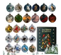 Christmas Countdown Calendar, 2D Flat Birds Ornament, 24 Days Countdown Calendar for Kids Teens, Fun and Creative Holiday Decoration, Festive Display, Ideal for Home, Family, Friends, 10.24 Inches