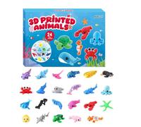 Christmas Countdown Calendar, 3D Printed with Articulated Sea Animals, 300g | 24 Days Holiday Countdown for Boys Girls Teens Classroom Rewards Party Favors Holiday