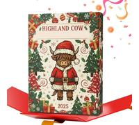 Christmas Countdown Calendar - Acrylic Figurines for Holiday Display | 2D with Santa Hats, Cute Animal Advent Decoration, Festive Countdown Accent for Living Room