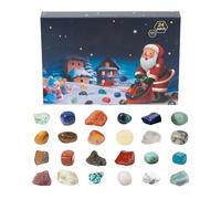 Christmas Countdown Calendar Advent, 21.5x14.7x3cm Crystal Calendar Advent, Minerals Collection Ore Gem 24 Day Effortless To Use For Kids Women Men Teen Boys Girls Party Home Decor Holiday Season