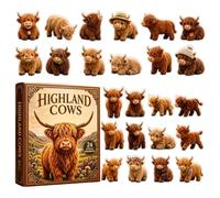 Christmas Countdown Calendar - Advent 2d Acrylic Collectible Cow Figurine | 24-day Countdown Calendar For Trees Mantel Office Holiday Party Home | Celebration Festival