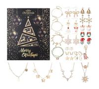 Christmas Countdown Calendar - Advent Bracelets, Rings, Necklaces, Earrings | Advent for Holiday Countdown - Jewelry Pieces | Daily Surprise Accessories for Girls, Women, Friends and Family