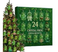 Christmas Countdown Calendar Decor, 2D Acrylic Holiday Decoration with Cute Frog Ornament, 24 Day Calendar for Adults Kids or Family Use, Festive Winter Display for Home Office School