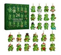 Christmas Countdown Calendar Decor - Frog's Arrival Calendar 2025 | 2d Acrylic Festive Holiday Decoration - 24 Day Christmas CountdownCalendar With Frog Ornament | For Adults Family Friends Him