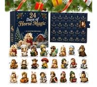 Christmas Countdown Calendar, Displays Horse Ornaments with Christmas Decor | Christmas Countdown Calendar, Collectible Acrylic Horse Ornaments, Creates Fun Daily Countdown, for Kids Horse Lovers,