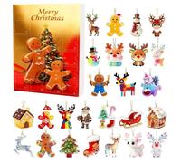 Christmas Countdown Calendar - Gingerbread Man 2D Flat Ornament Design, 24-Day Hanging Decoration for Home, Wall, Desk, or Tree, Fun Holiday Activity for Children, Teens and Family Gatherings