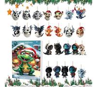 Christmas Countdown Calendar Pendant Collectible 2D Acrylic Cute Dragon