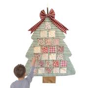 Christmas Countdown Calendar - Reusable 24 Days Fabric Tree Decoration, Vintage Floral Pattern, Hand Stitched Pockets, Eco Friendly Festive Ornament, Holiday Accessory for Family, Kids and Adults