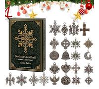 Christmas Countdown Calendar - Seasonal Memorial Two Dimensional Flat | Conto alla rovescia per Natale Celtic Decorations, For Family And Friends And Adults Children Collectors Tree Window