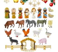 Christmas Countdown Calendar - Synthetic Resin, Nativity Scene Set | Nativity Set Countdown Calendar Christmas Decor For Desk Table Shelf Farmhouse Holiday Classroom Church