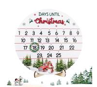 Christmas Countdown Calendar - Wooden Door Sign, Festive Advent Decor Plate