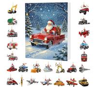 Christmas Countdown | Calendario dell'Avvento con 24 scomparti | Design Babbo Natale | Decorazione in acrilico | per porta di casa giardino
