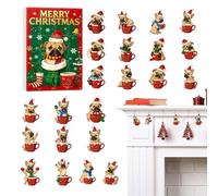 Christmas Countdown Calendars - 24 Days Creative 2D Acrylic Dog Themed Toy | Home Party Décor Cute Holiday Advent for Kids, Teens, Adults, Men, Women, Family Festivities, Stocking Stuffers