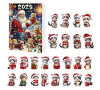 Christmas Countdown Cat Calendar 2025 | 24 Days Acrylic Christmas Countdown With 2D Acrylic Cute Kitten Ornaments | Decorazione per uomini e ragazze Family Friends Teenagers