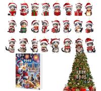 Christmas Countdown Cat Calendar 2025, 24 Days Christmas Countdown with 2D Acrylic Cute Kitten Ornaments | Festive Decoration for Men Boys Girls Family Friends Teens Teenagers