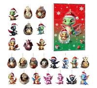 Christmas Countdown - Christmas Tree Dragon Ornaments, Countdown Calendar for Kids, Fun Collectible Holiday Keepsake, Premium Decorative Ornament Series, for Tree Mirror Window Wall Party Favor Gift