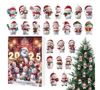 Christmas Countdown, ciondolo per calendario acrilico 2D, motivo albero di Natale, decorazione da tavolo, decorazione per finestre, per adolescenti, bambini, ragazze, donne e adulti