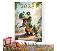 Christmas Countdown Decor - Dinosaur Theme 2D Acrylic Alphabet Ornament Set, 24 Box Holiday Display, Festive Seasonal Decoration | Stocking Stuffers for Boys Girls Celebration Gift