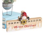 Christmas Countdown Decor, Sliding Sleigh Gnome Ornament, Double-Sided 24-Number Wood Calendar, Holiday Countdown For Winter Festival, Home, Dorm, Apartment, Bedroom