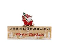 Christmas Countdown Decor, Sliding Sleigh Gnome Ornament, Double-Sided 24-Number Wood Calendar, Holiday Countdown For Winter Festival, Home, Dorm, Apartment, Bedroom