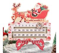 Christmas Countdown Decoration 21cm Wooden Santa - Holiday Countdown Decor