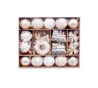 christmas countdown, Decorazioni natalizie, set di palline di Natale, palline colorate, ornamenti splendidamente dipinti(Golden brown white)