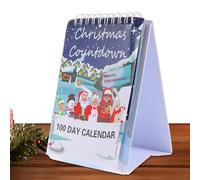 Christmas, Countdown Desk Decor, Tear-Off Holiday Display, 3.94x6.5x1.18 inches, 100-Day Interactives Designs, Festive Centerpiece Accent, Ideal for Kids, Teens