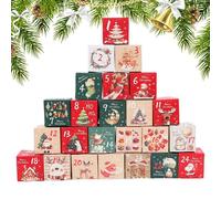 Christmas Countdown Empty Boxes - AdventyCalendar 2025 | Empty to Fill Small Giftt Box Christmas | EmptyyyCountdown Box | Festive Decoration Container Numbered For Winter Holiday Candy Jewelry