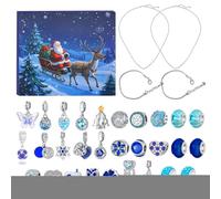 Christmas Countdown, Jewelry Calendar, 31-Grid Box with Bracelets Crafting Kit, Charm Beads Diys Art Gift for Family Girls Teens Daughter Classmates Sisters Holiday Fun