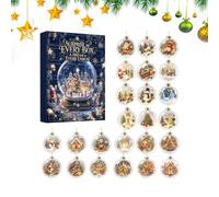 Christmas Countdown Ornaments, Reusable 24-Day Classic, 2D Flat Keepsake | Ergonomic Acrylic Ornaments, Countdown Calendar Versatile, for Homeowners Adults, Window Wall Door, Frame Branches