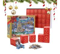 Christmas Countdown Puzzle, Holiday Jigsaw Toy, 11.42x8.66in 24-Day Advents Calendar, Authentic 1008-Piece Brain Teaser, Festive Educational Game for Kids, Adults, Vacation, Fun