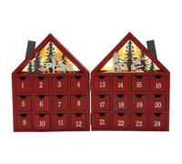 Christmas Countdown Shaped Calendar Party Favor with 24 Fillable Drawers | House Shaped Countdown Calendar for Men Women Kid Table Living Bedroom