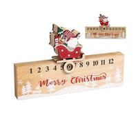 Christmas Countdown - Sliding Sleigh Gnome For, Double-Sided Numbers Wood With, Festive Fun, Easy Track, Holiday Decor Tool, Countdown Ornament Accessory for Winter Festival Home Dorm Apartment1.18in