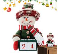 Christmas Countdown To Christmas, Christmas 2024, Classic Rustic Countdown Calendar with Santa, Holiday Table Decor for Christmas - Charming and Traditional Fes