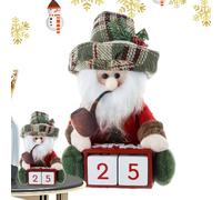 Christmas Countdown To Christmas, Christmas 2024, Classic Rustic Countdown Calendar with Santa, Holiday Table Decor for Christmas - Charming and Traditional Fes