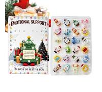Christmas Countdown Toy, 24 Days Desktop Ornament PVC Desk Calendar | Features a 24-day manual countdown with inspirational daily messages; lightweight PVC build for home, office, or dorm desks.