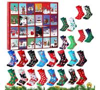 Christmas Countdown Toy, 24 Days Funny Socks Countdown Calendar For Women, Winter Must Have For Men Women Boys Girls Youth Teens Grandma Grandpa Son Daughter Family