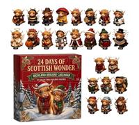 Christmas Cow Advent 24 Day Countdown Calendar 2026 Festive Decor | 3D Cow Figures Home Apartment Farmhouse Living Room Bedroom Desk Bookshelf Mantel Entryway Dining Table Holiday Party
