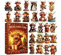 Christmas Cow Calendar, Acrylic Advent Countdown, Cute Holiday Home Decor,
