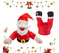 Christmas Crashing Animated Decoration | Smashing Santa Reindeer Decoration, Sound Activation Decor with Broken Glass Sticker and Leg-kicking Action for Holiday Home Adults Window Doors