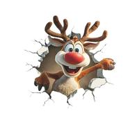 Christmas Creative Wall Sticker, 3D Santa Claus Breaking Through Christmas Wall Stickers for Classroom School Living Room