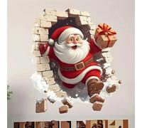 Christmas Creative Wall Sticker, Removable 3D Santa Wall Stickers for Doors, Windows, Bedrooms, Living Rooms, Holiday Party Decor (2 PCS BB 35 * 40CM)