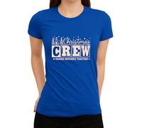 Christmas Crew Making Memories Together Alberi Stelle Natale Maglietta da donna, Blu, XL