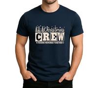 Christmas Crew Making Memories Together Alberi Stelle Natale - Maglietta da uomo, blu navy, XL