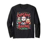 Christmas Cupcake Baking Crew Funny Holiday Kitchen Fun Love Maglia a Manica