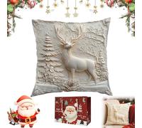 Christmas Cushion Covers Set of 4, 2026 New Christmas Themed Cushion Cover, Soft Comfortable Single Side Printing Decorative Cushions, for Sofa Couch Living Room Home Decor (A,15.7*15.7in)