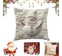 Christmas Cushion Covers Set of 4, 2026 New Christmas Themed Cushion Cover, Soft Comfortable Single Side Printing Decorative Cushions, for Sofa Couch Living Room Home Decor (D,15.7*15.7in)