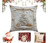 Christmas Cushion Covers Set of 4, 2026 New Christmas Themed Cushion Cover, Soft Comfortable Single Side Printing Decorative Cushions, for Sofa Couch Living Room Home Decor (C,19.6*19.6in)