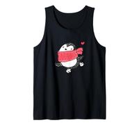 Christmas Cute Baby Penguin w Sciarpa Pattinaggio su Ghiaccio Cuore Rosso Canotta