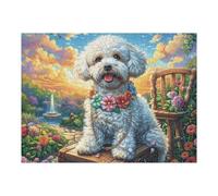 Christmas Cute Bichon Frise Rompicapo 500 Pezzi Per Festa Della Repubblica Cartone Rigido Paesaggi Italiani Per Decorazione Murale Da Passatempo Edizione Limitata 500 PCS/52×38cm